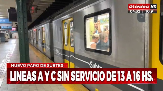 Nuevo paro de subtes afectará a las líneas A y C