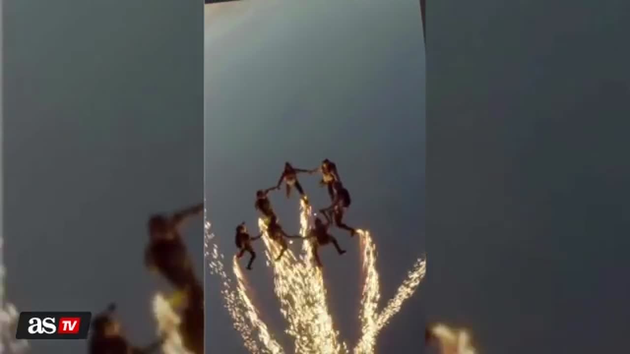 “Every time we skydive with pyro, people think it’s aliens”