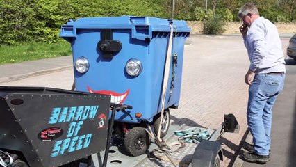 Man builds 8mph motorised wheelie bin to add to his longest-ever mobility scooter