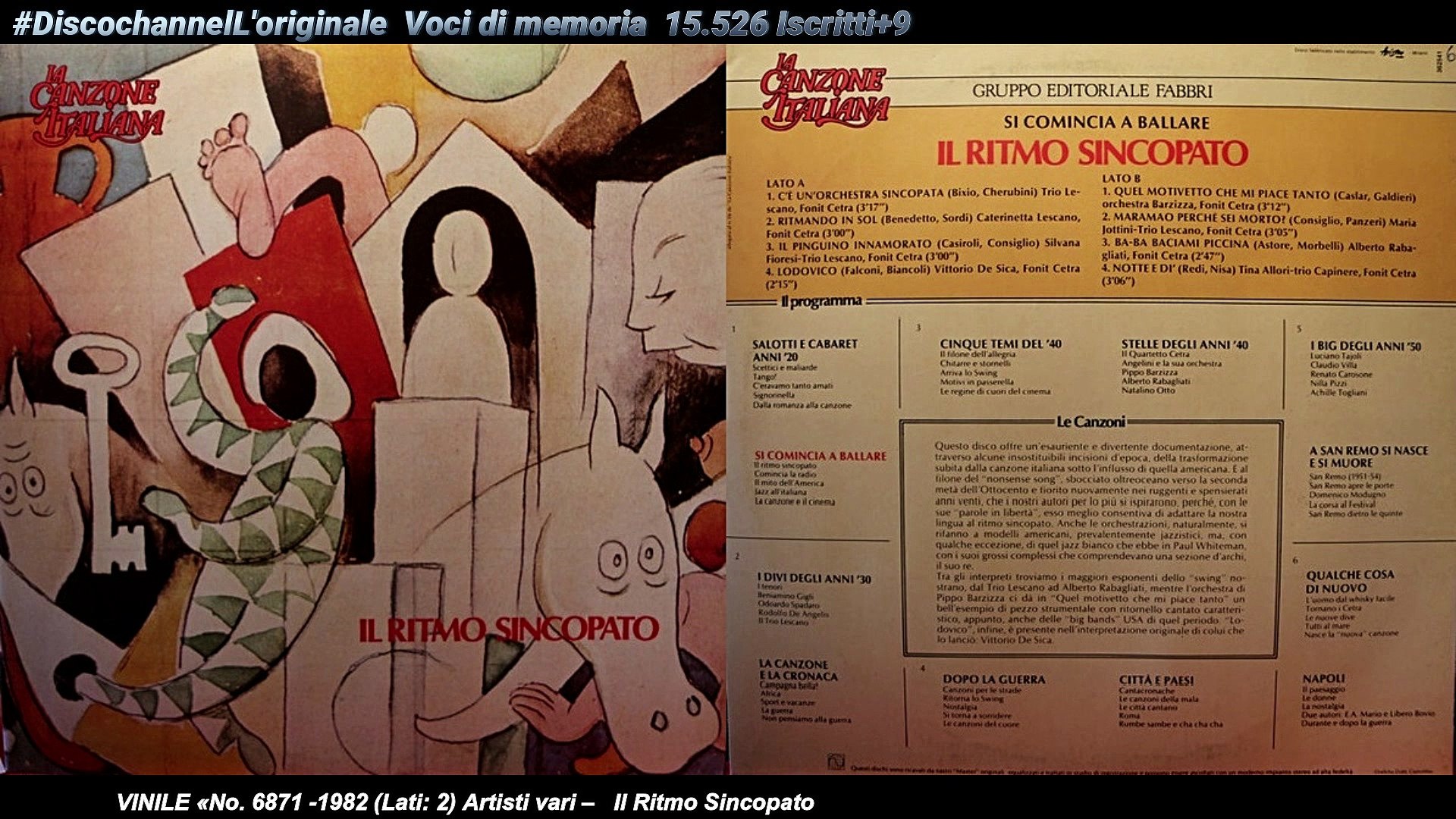 VINILE «No. 6871 -1982 (Lati: 2) Artisti vari – Il Ritmo Sincopato - Video  Dailymotion