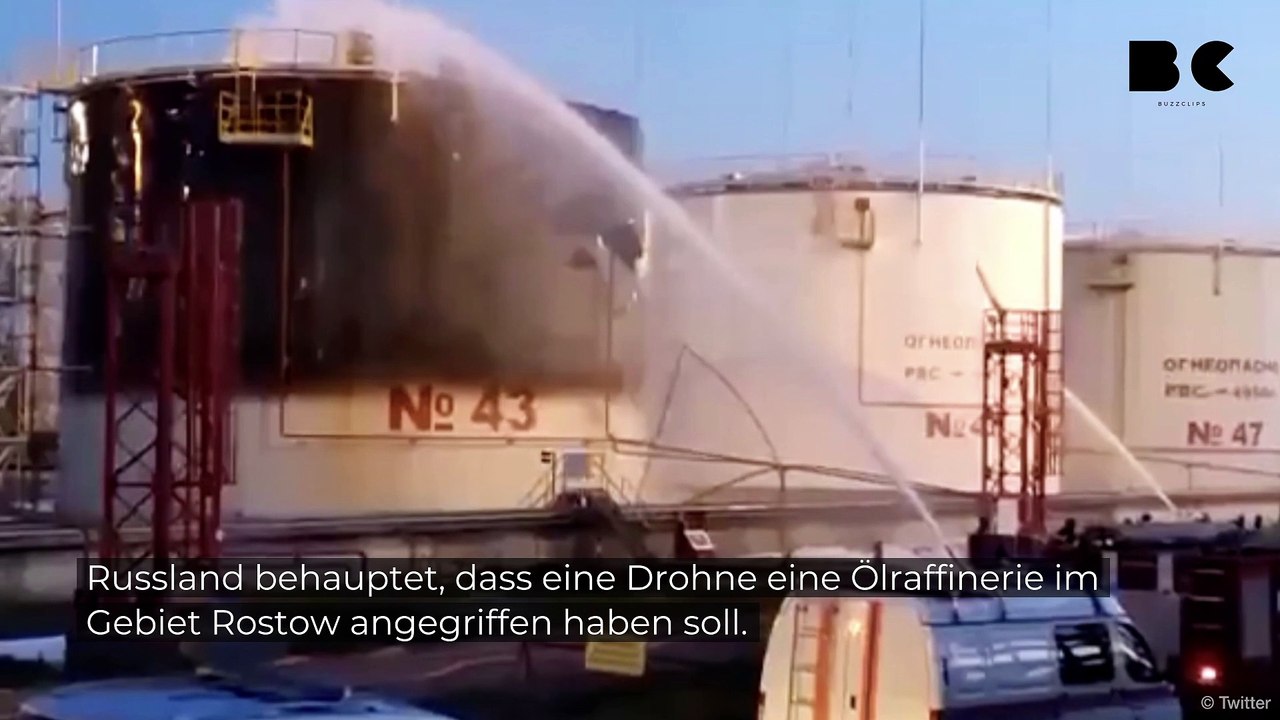 Russische Ölraffinerie offenbar von drohne attackiert
