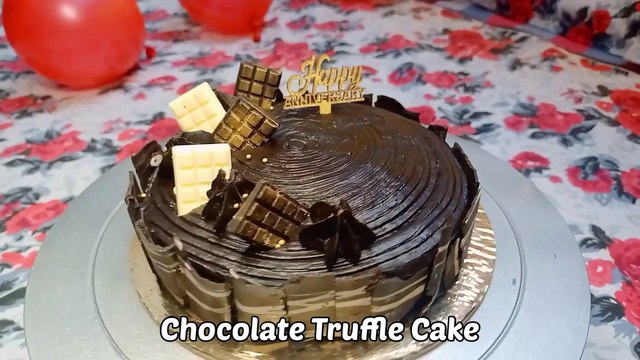 घर पर बनाएं चॉकलेट ट्रफल केक | Easy Chocolate Truffle Cake Recipe | Different Decoration Design |