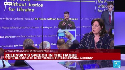 Zelensky's speech in the Hague: "Putin deserves to be sentenced for his criminal actions"