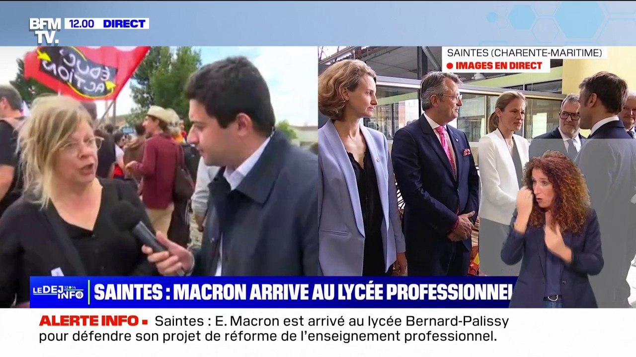 Emmanuel Macron est arrivé à Saintes, dans le lycée professionnel