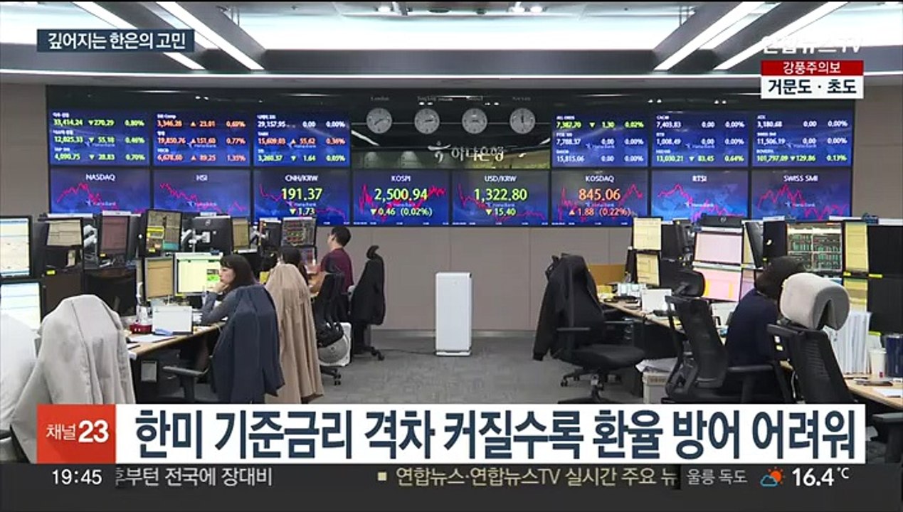 한미 기준금리 격차 역대 최대…환율 방어가 변수