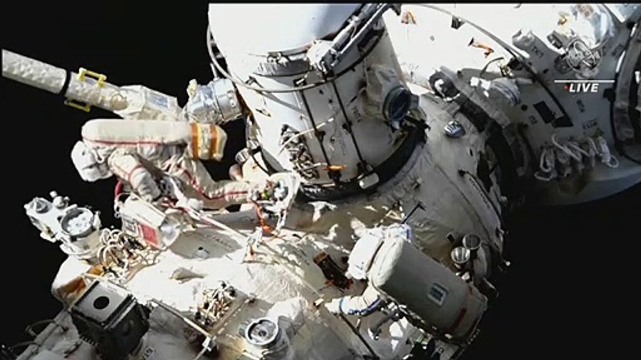 Russian astronauts conduct spacewalk outside ISS