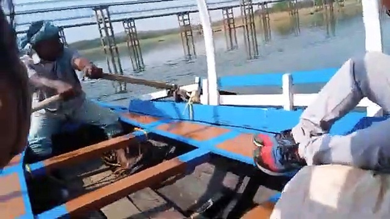 Kangshabati River Dam from boat at Mukmanipur