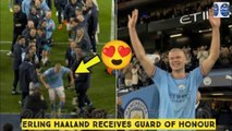 WOW! Man City Stars Give Erling Haaland a Guard of Honour as he breaks Premier League Record with his 35th Goal of the Season