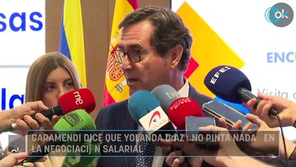 Garamendi dice que Yolanda Díaz «no pinta nada» en la negociación salarial