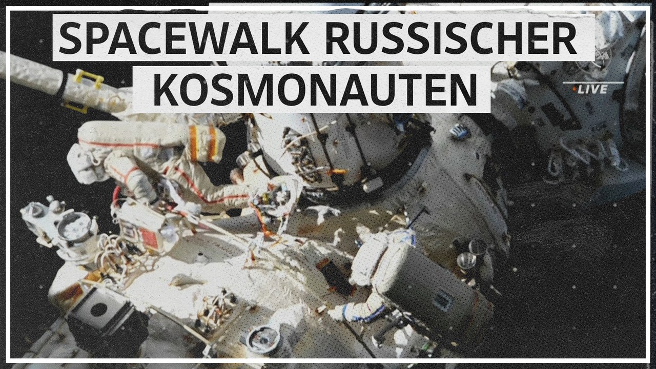Russische Kosmonauten beim Spacewalk außerhalb der ISS