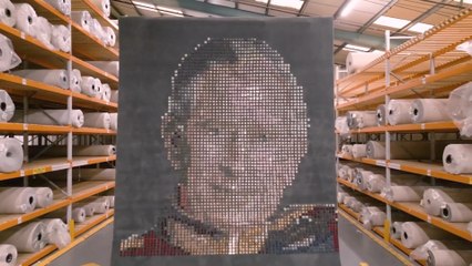 Take a Look at This Giant Mosaic of King Charles Made Out of 3,000 Carpet Squares