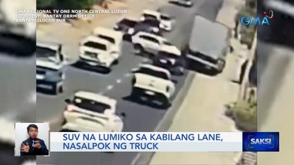 SUV na lumiko sa kabilang lane, nasalpok ng truck | Saksi