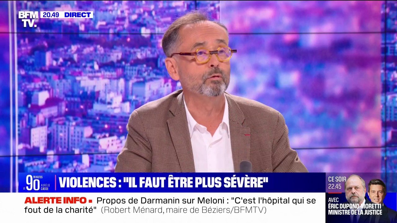 Robert Ménard (maire de Béziers) accuse Jean-Luc Mélenchon de "créer un climat" hostile à la police lors des manifestations