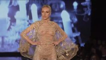 Giannina Azar at New York Fashion Week (2023) New Trend Sexy Long Dress Body Chain