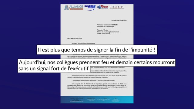 Violences : Les syndicats de police en appellent à Emmanuel Macron dans une lettre
