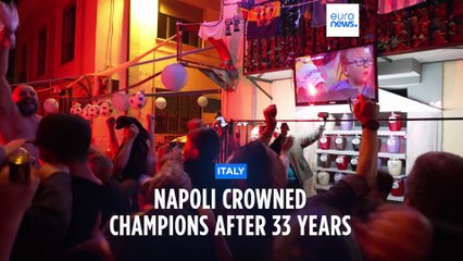 Fans celebrate after Naples wins first Serie-A title in 33 years