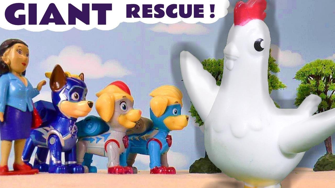 Paw Patrol Toys Rescue Story With A Giant Chickaletta Cartoon for Kids