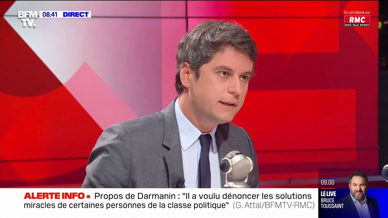 "Je ne sais pas d'où ça sort" déclare Gabriel Attal sur le doublement des parts fiscales dès le premier enfant