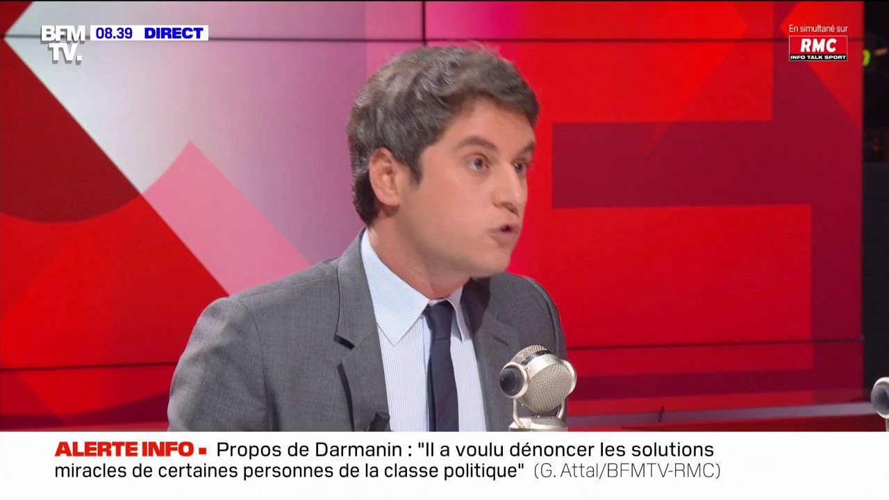 Dégradation de la notation financière de la France: "Je ne cède ni au pessimisme, ni au fatalisme", affirme Gabriel Attal