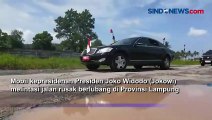 Lintasi Jalan Rusak di Lampung, Mobil Kepresidenan Sempat Berhenti