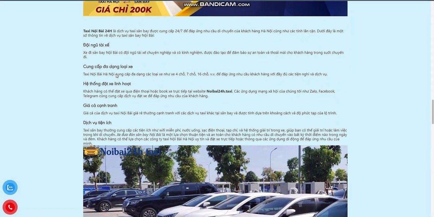 Taxi Nội Bài 24H - Dịch vụ đặt xe taxi sân bay Nội Bài đúng hẹn