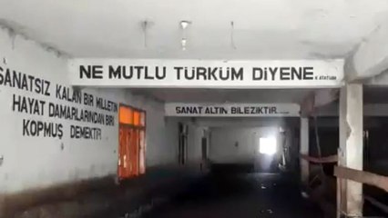 Erzurum'da belediyeye verilen halı dokuma atölyesi, ahıra dönüştürülmüş