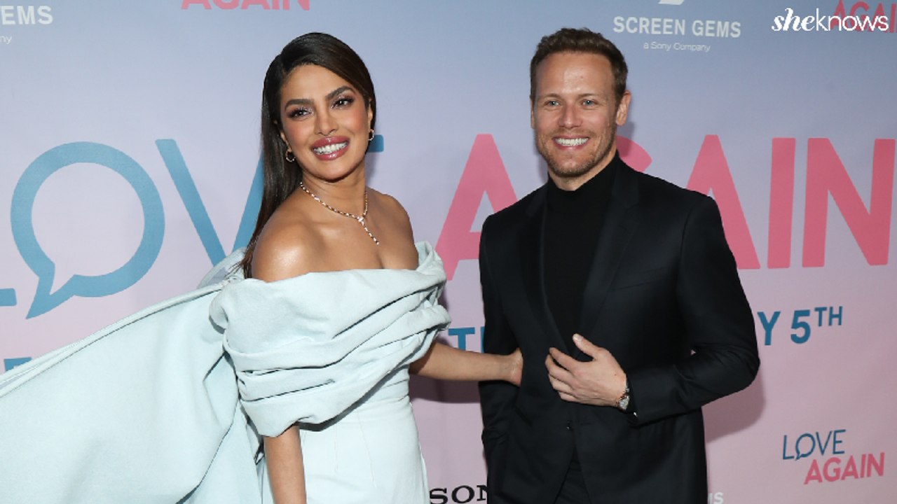 Sam Heughan & Priyanka Chopra Jonas Sing for Celine Dion at 'Love Again' NYC Screening