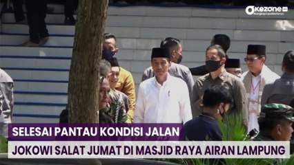 Selesai Pantau Kondisi Jalan, Jokowi Salat Jumat di Masjid Raya Airan Lampung