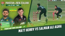 Matt Henry  Salman Ali Agha | A run-out attempt followed by a stunning catch! | PCB | M2B2T
