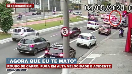 Bandido ameaça estudante, rouba carro, e na fuga bate em 3 veículos 05/05/2023 11:25:02