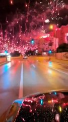 Naples last night after Napoli win their first league title for 33 years.