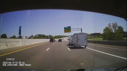 Unsecured Ladder Falls From Van Roof