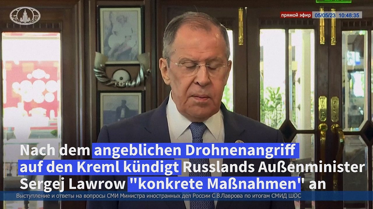 Lawrow kündigt nach angeblichem Drohnenangriff 'konkrete Maßnahmen' an