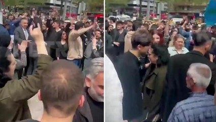 Trabzon'un ardından Ankara'da da benzer görüntüler! HÜDA Par standına Zafer Partililerden tepki