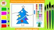 Coloring Santa Claus, Christmas tree and snowman