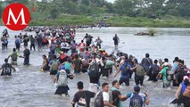 Reportan cruce masivo de migrantes en el Río Bravo