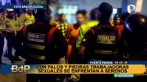 Con palos y piedras: Trabajadoras sexuales se enfrentan a policías y serenos en Puente Piedra