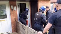 Hampshire police batter down door and steam into property in morning Bursledon drugs raid