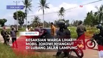 Kesaksian Warga Lihat Mobil Jokowi Nyangkut di Lubang Jalan Rusak Lampung