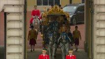 موكب #الملك_تشارلز يتوجه إلى كنيسة #وستمنستر حيث تقام مراسم تتويجه ملكا #بريطانيا #العربية