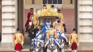 Watch: King Charles and Queen Consort Camilla depart Buckingham Palace in royal carriage