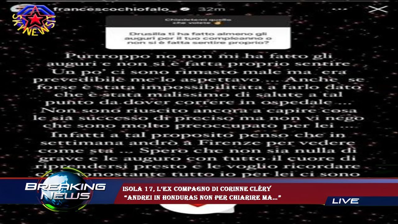 Isola 17, l’ex compagno di Corinne Cléry  “Andrei in Honduras non per chiarire ma…”