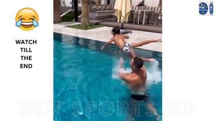Cristiano Ronaldo chills in swimming pool with Georgina Rodriguez as he absolutely launches his son through the air