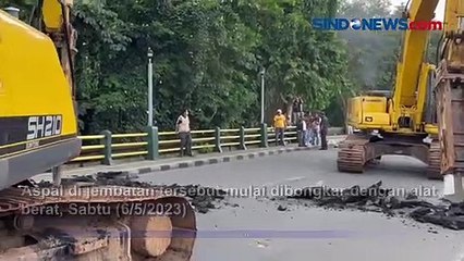 Pembangunan Ulang Jembatan Otista Bogor, Aspal Mulai Dibongkar