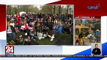 Mga tutunghay sa koronasyon kabilang ang ilang Pinoy, nasa viewing site sa Green Park malapit sa Buckingham Palace | 24 Oras Weekend