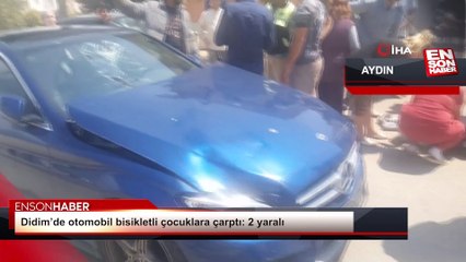 Didim’de otomobil bisikletli çocuklara çarptı