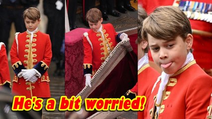 Prince George looked quite nervous during the coronation ceremony
