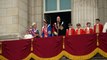 Royals gather on Palace balcony for Red Arrows flypast