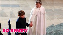 Princess Charlotte and Prince Louis hold hands in adorable coronation moment