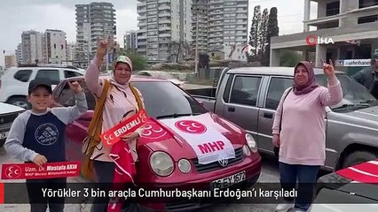 Yörükler 3 bin araçla Cumhurbaşkanı Erdoğan'ı karşıladı